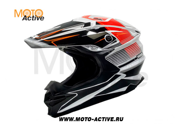 Шлем (кроссовый) ROX JK802, красный-белый